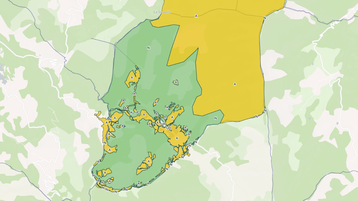 Aperçu cartographique de Volvent, centré sur la commune