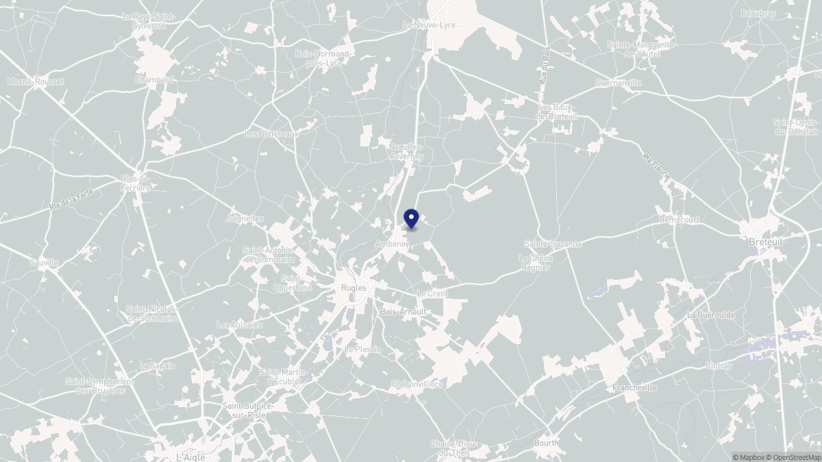 Aperçu cartographique de Ambenay, centré sur la commune