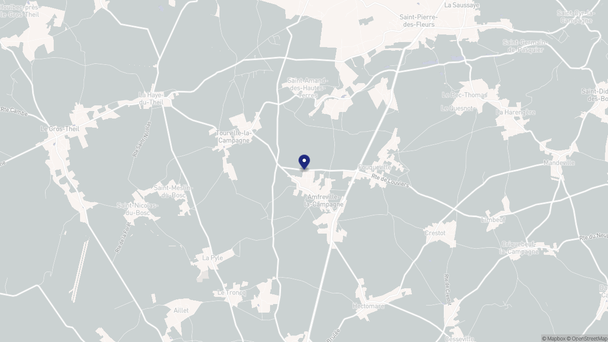Aperçu cartographique de Amfreville-Saint-Amand, centré sur la commune