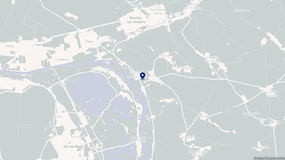 Aperçu cartographique de Amfreville-sous-les-Monts, centré sur la commune