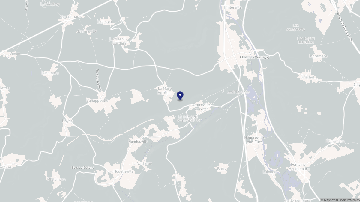 Aperçu cartographique de Amfreville-sur-Iton, centré sur la commune