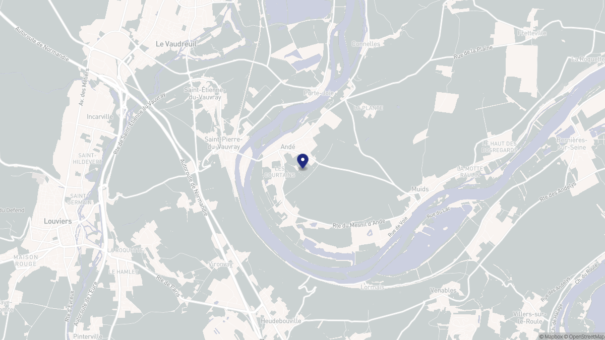 Aperçu cartographique de Andé, centré sur la commune