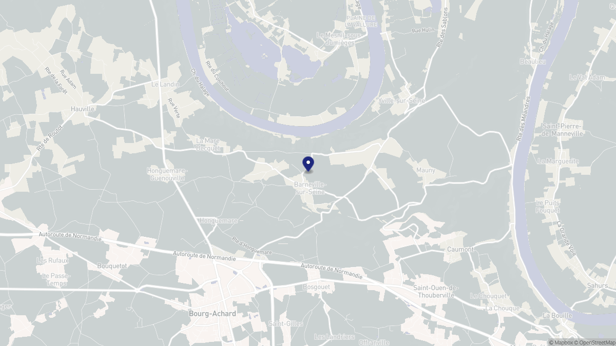 Aperçu cartographique de Barneville-sur-Seine, centré sur la commune