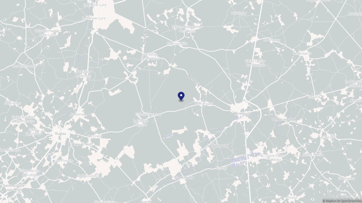 Aperçu cartographique de Bémécourt, centré sur la commune
