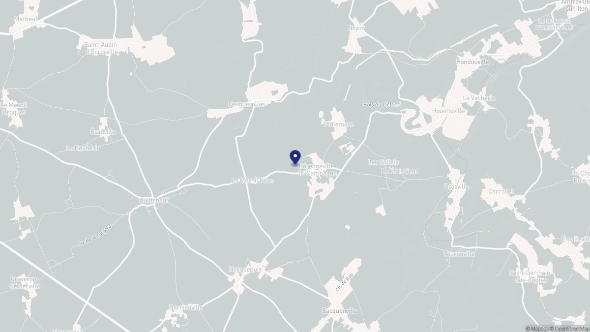 Aperçu cartographique de Bérengeville-la-Campagne, centré sur la commune