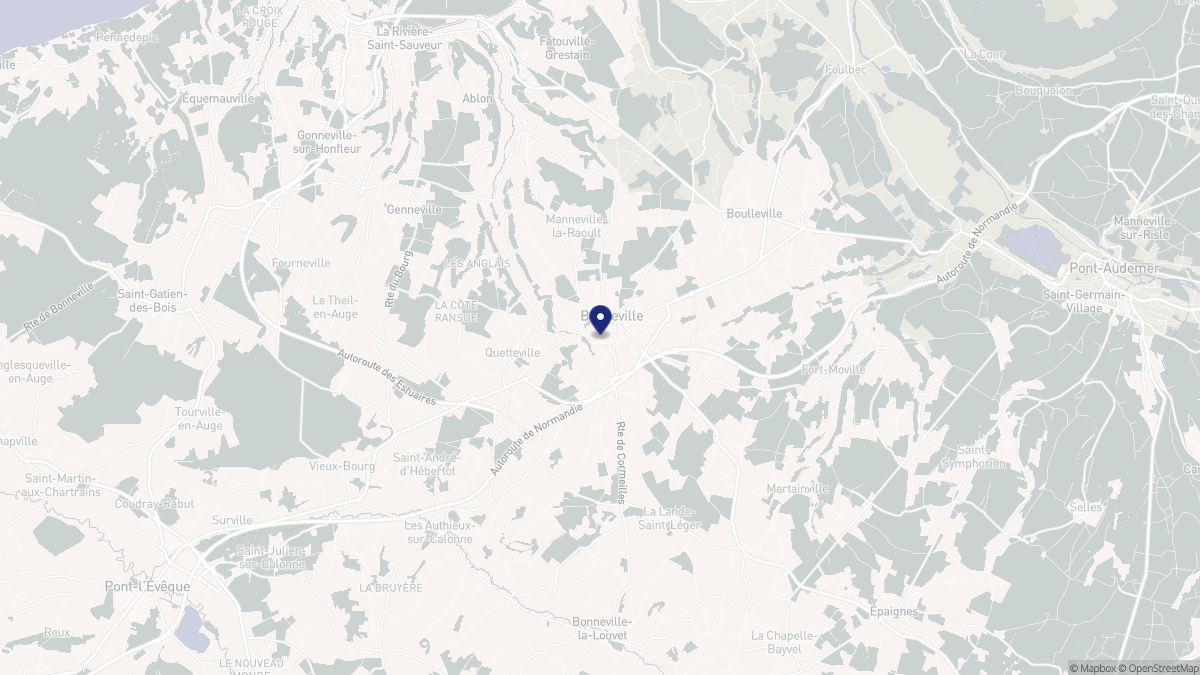 Aperçu cartographique de Beuzeville, centré sur la commune