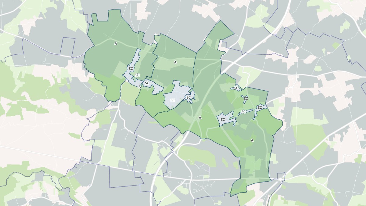 Aperçu cartographique de Thénouville, centré sur la commune