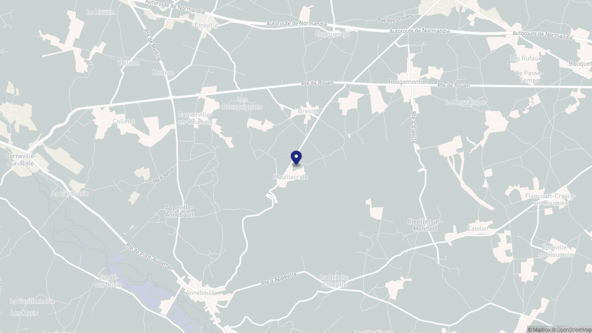 Aperçu cartographique de Brestot, centré sur la commune
