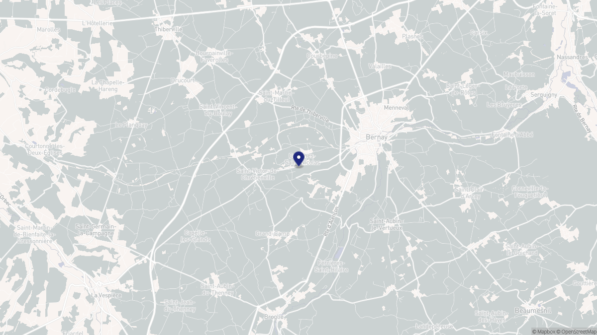 Aperçu cartographique de Caorches-Saint-Nicolas, centré sur la commune