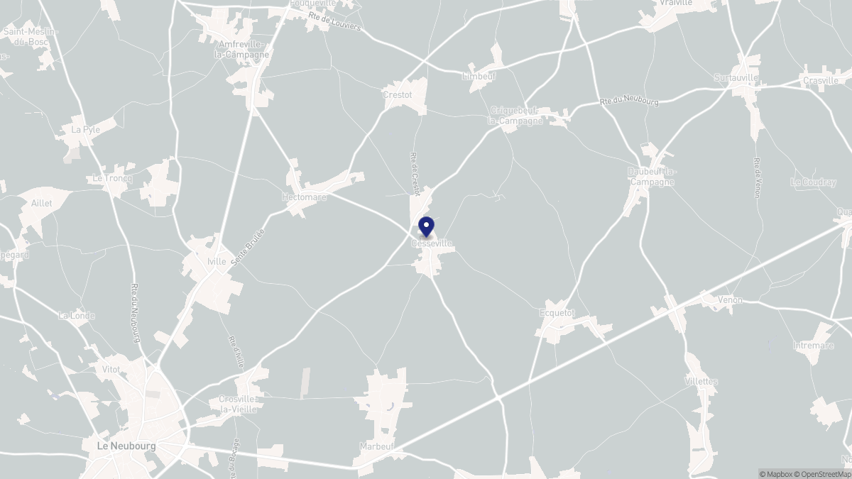 Aperçu cartographique de Cesseville, centré sur la commune