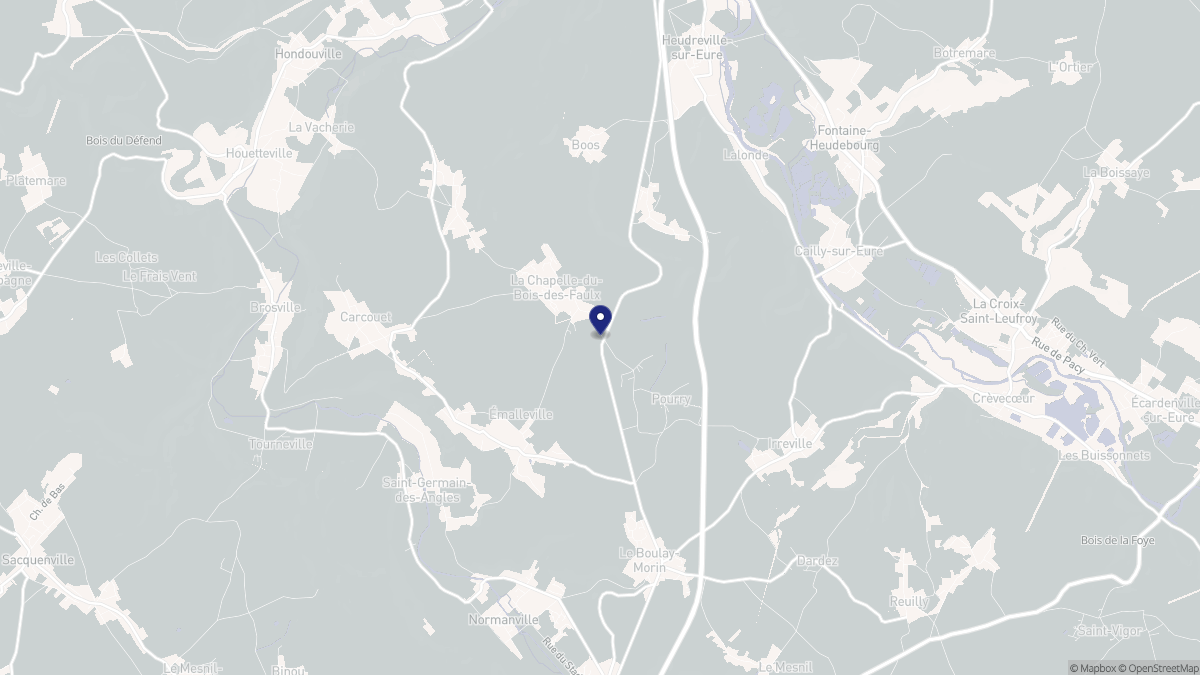 Aperçu cartographique de La Chapelle-du-Bois-des-Faulx, centré sur la commune