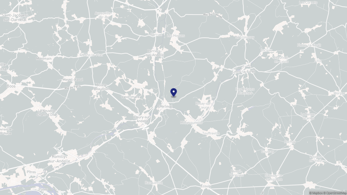 Aperçu cartographique de Charleval, centré sur la commune