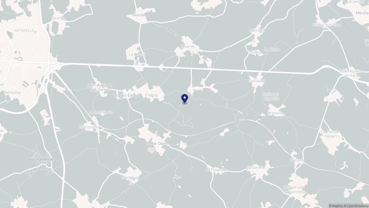 Aperçu cartographique de Cierrey, centré sur la commune