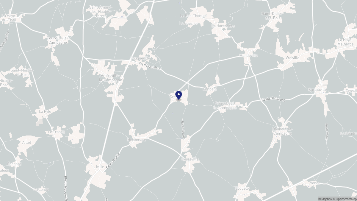 Aperçu cartographique de Crestot, centré sur la commune
