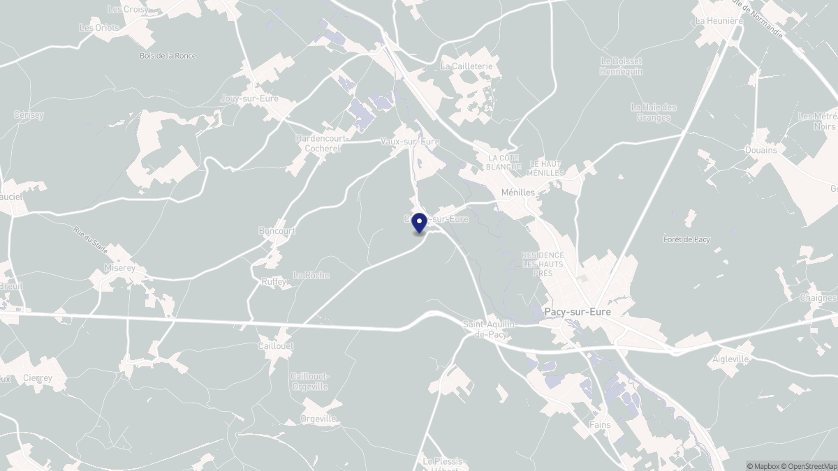 Aperçu cartographique de Croisy-sur-Eure, centré sur la commune