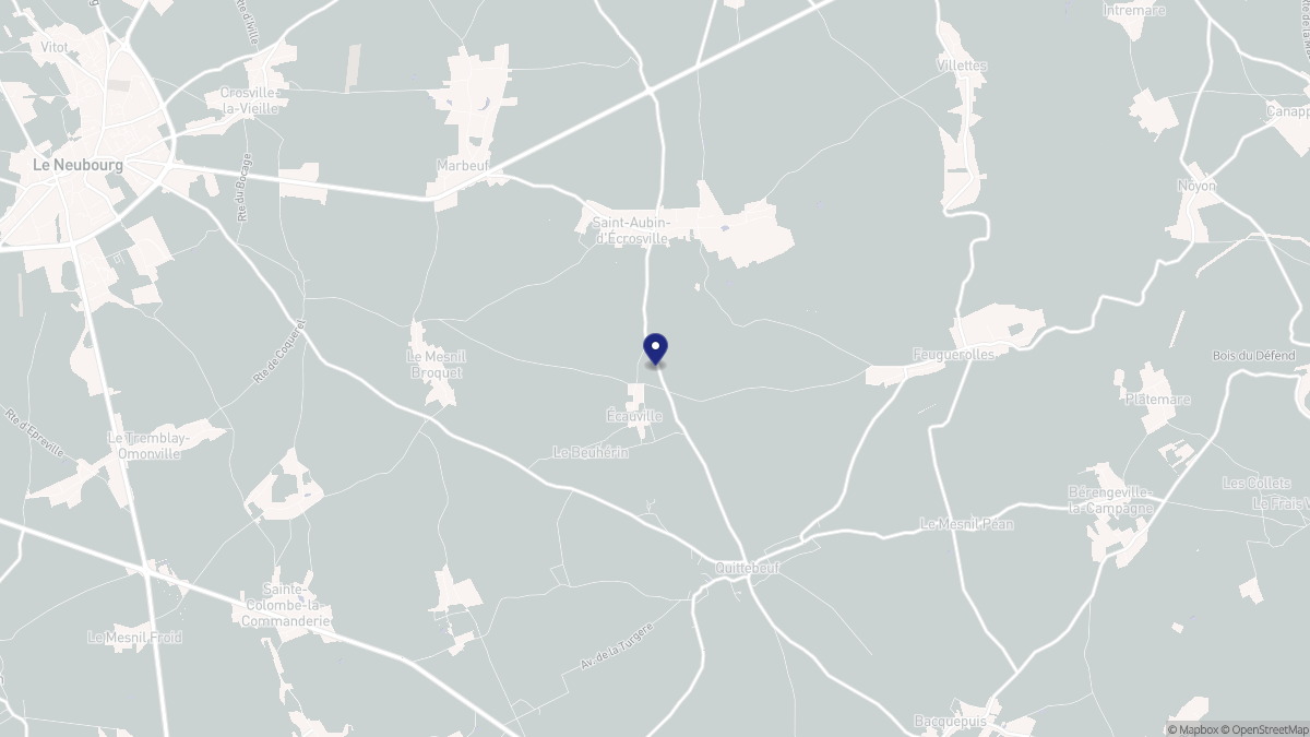 Aperçu cartographique de Écauville, centré sur la commune