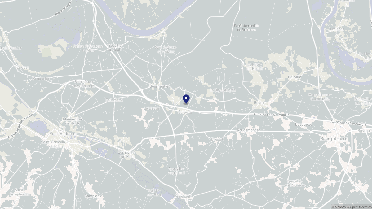 Aperçu cartographique de Étréville, centré sur la commune