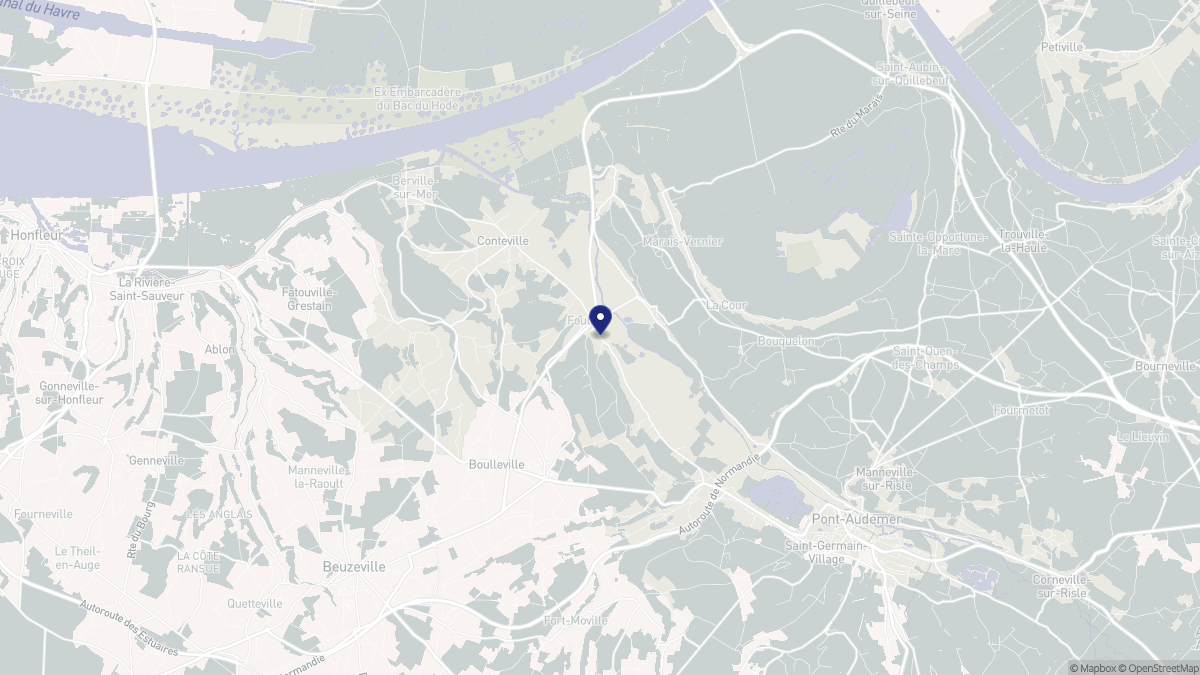 Aperçu cartographique de Foulbec, centré sur la commune