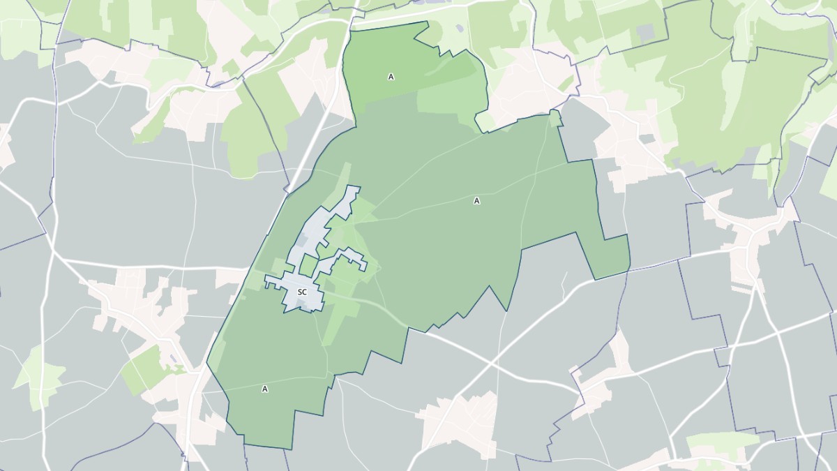Aperçu cartographique de Fouqueville, centré sur la commune