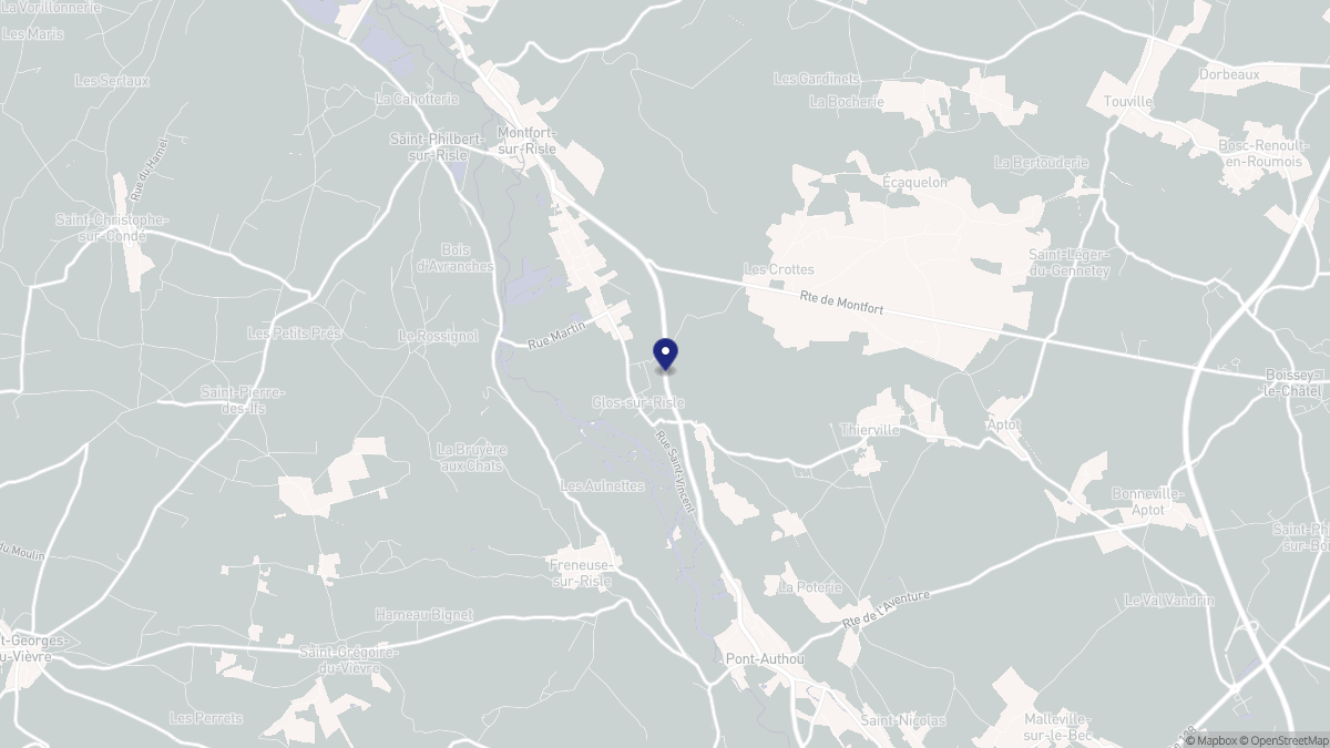 Aperçu cartographique de Glos-sur-Risle, centré sur la commune