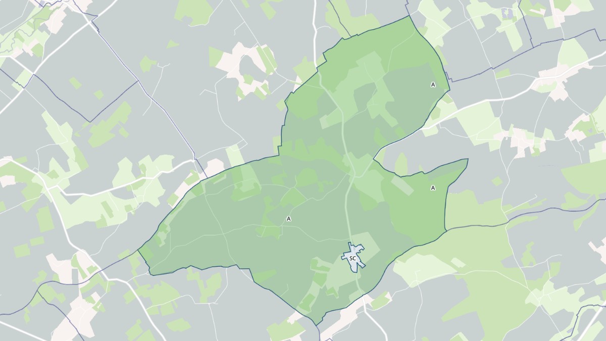Aperçu cartographique de Gournay-le-Guérin, centré sur la commune