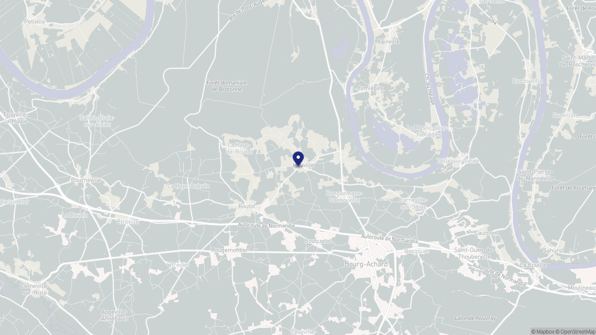 Aperçu cartographique de Hauville, centré sur la commune