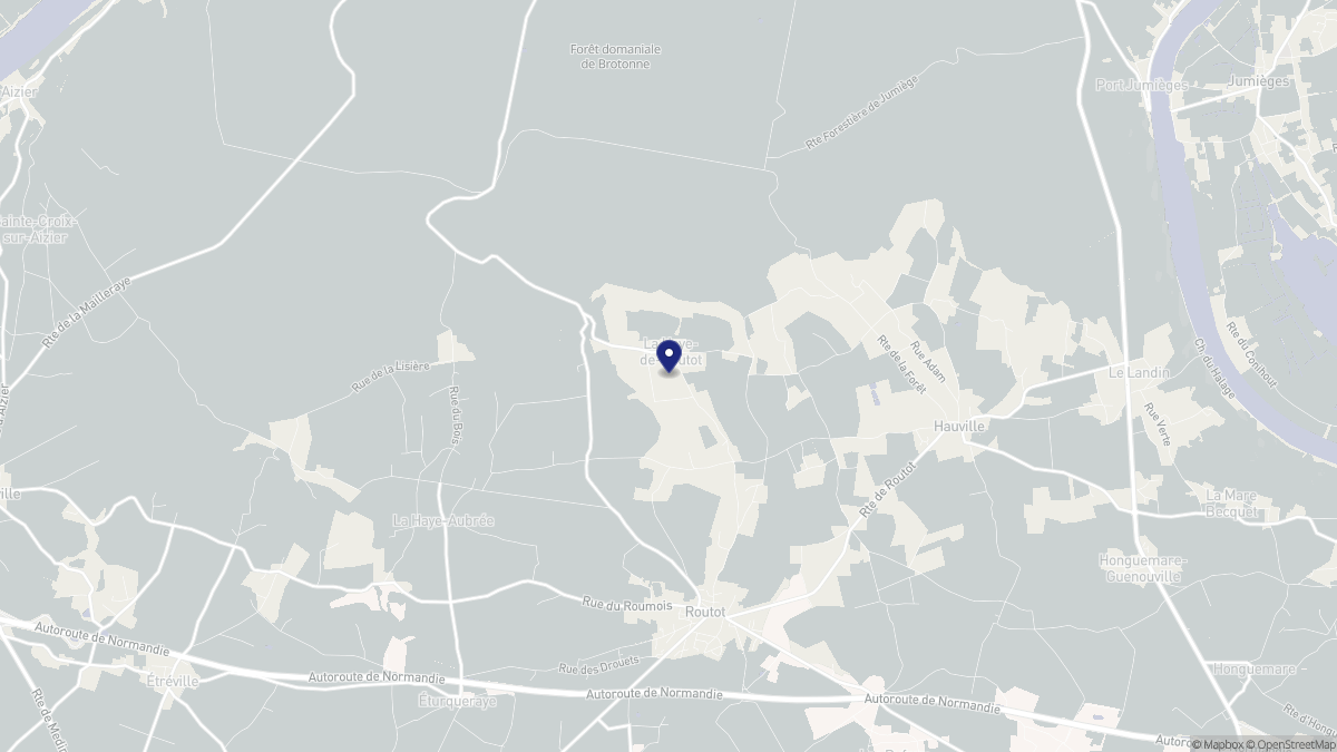Aperçu cartographique de La Haye-de-Routot, centré sur la commune