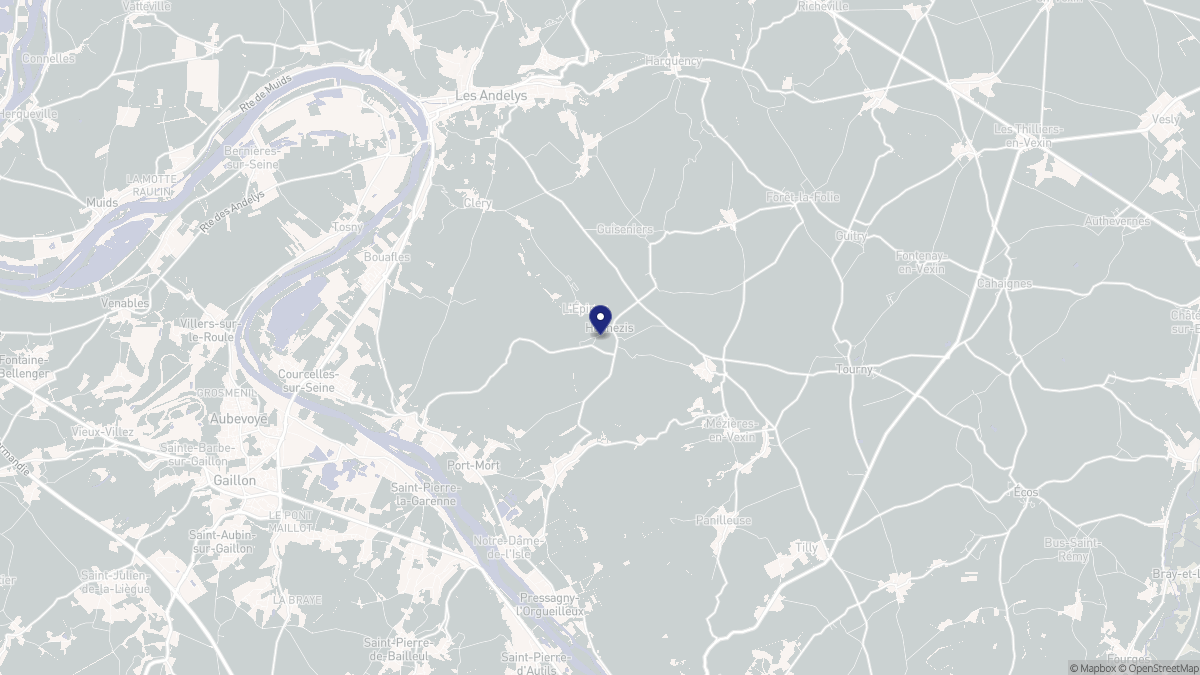 Aperçu cartographique de Hennezis, centré sur la commune