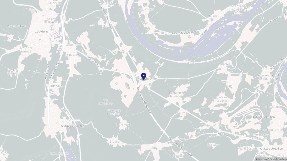Aperçu cartographique de Heudebouville, centré sur la commune