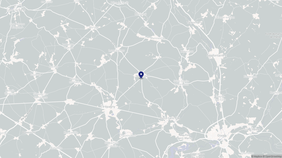 Aperçu cartographique de Heudicourt, centré sur la commune
