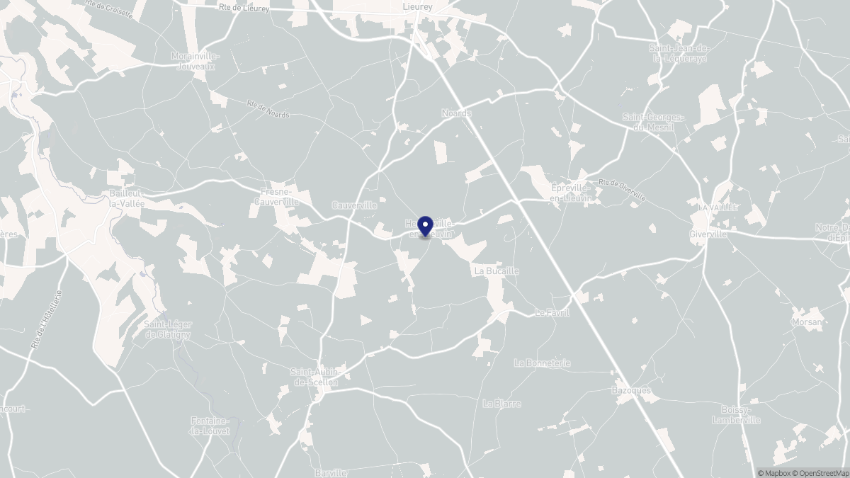 Aperçu cartographique de Heudreville-en-Lieuvin, centré sur la commune