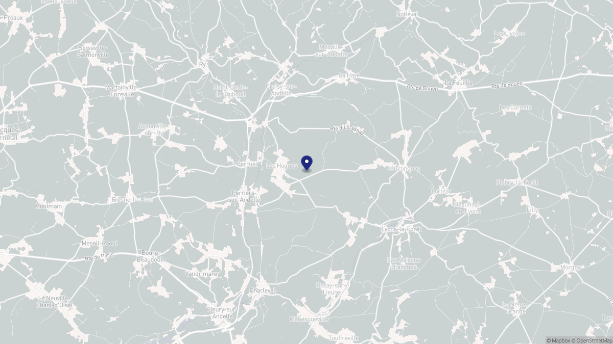Aperçu cartographique de Les Hogues, centré sur la commune