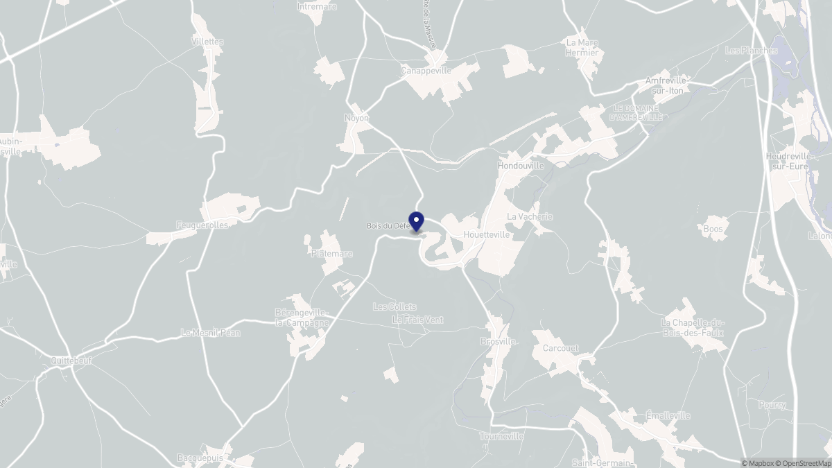 Aperçu cartographique de Houetteville, centré sur la commune