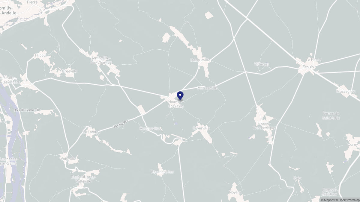 Aperçu cartographique de Houville-en-Vexin, centré sur la commune