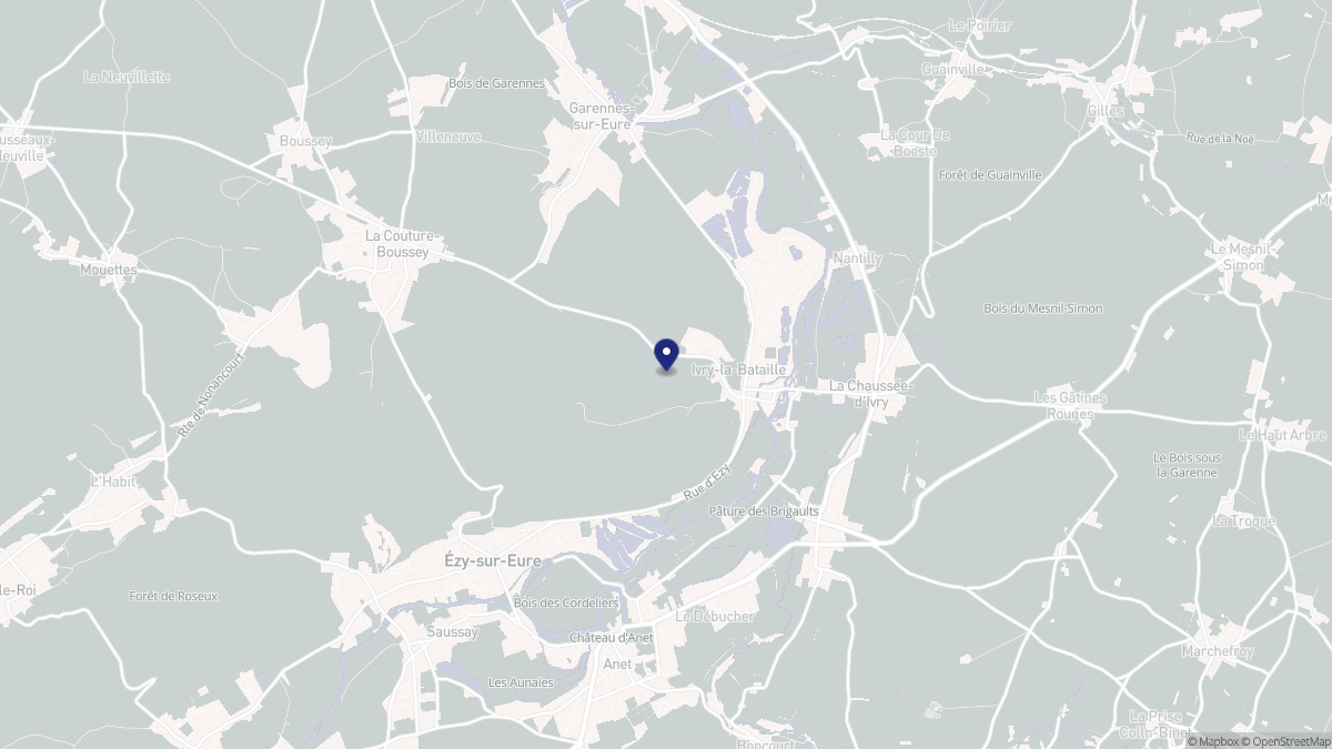 Aperçu cartographique de Ivry-la-Bataille, centré sur la commune