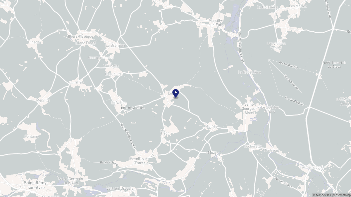 Aperçu cartographique de Louye, centré sur la commune