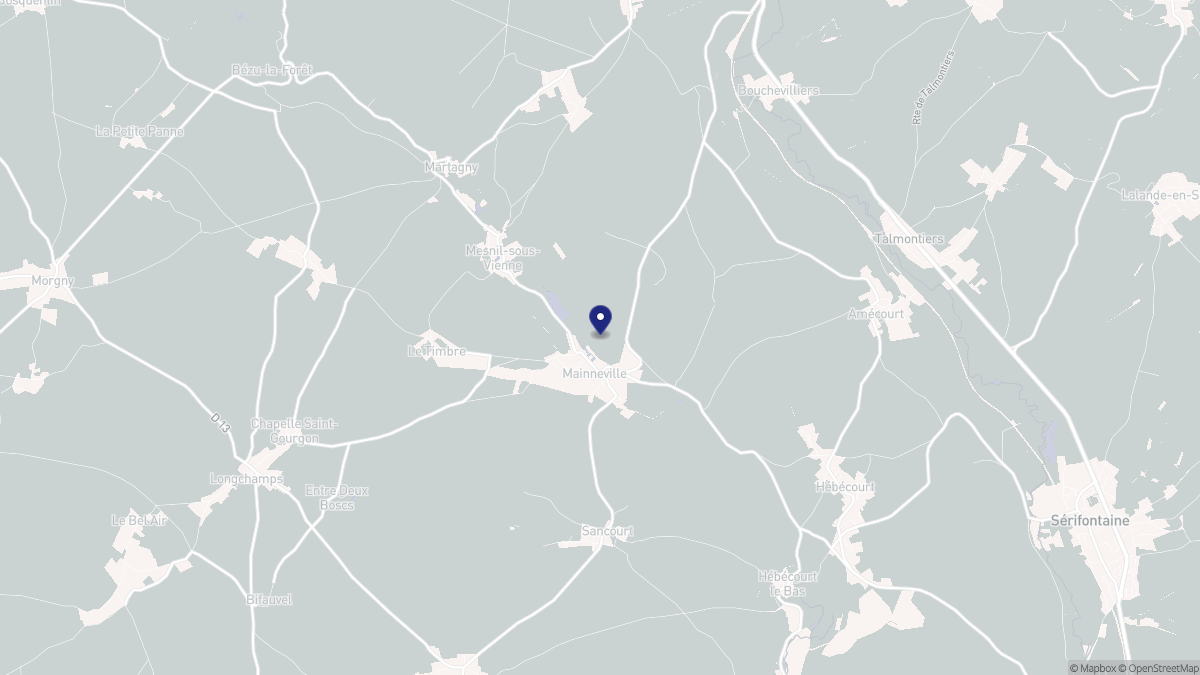 Aperçu cartographique de Mainneville, centré sur la commune