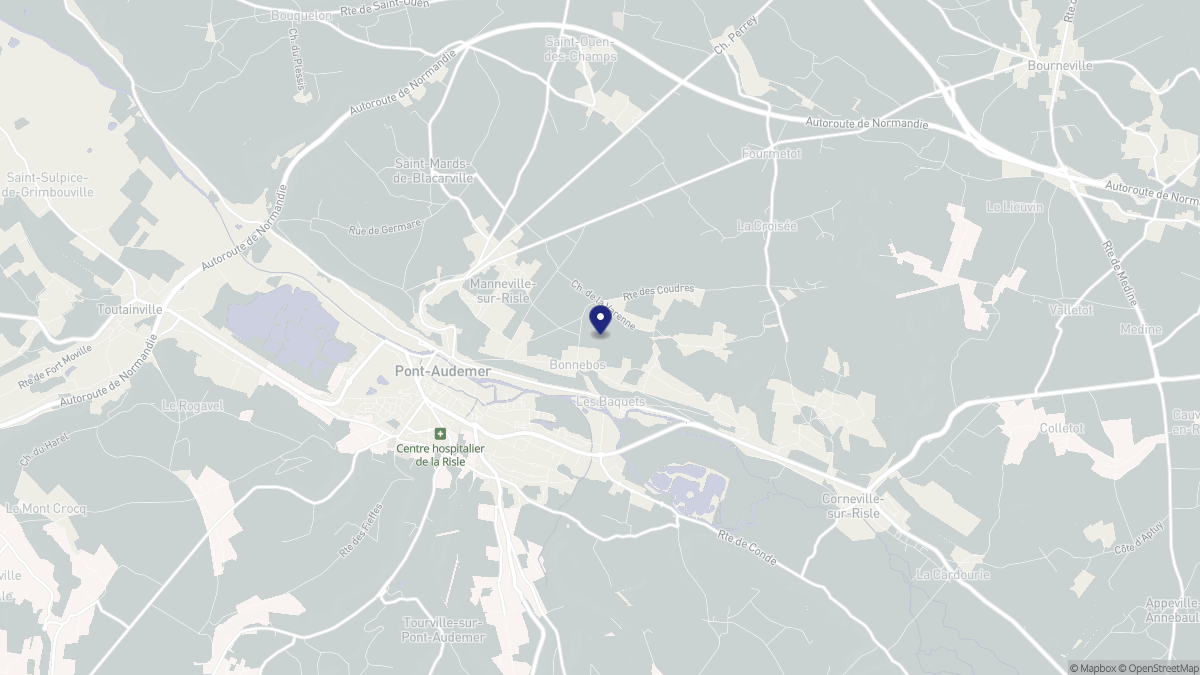 Aperçu cartographique de Manneville-sur-Risle, centré sur la commune
