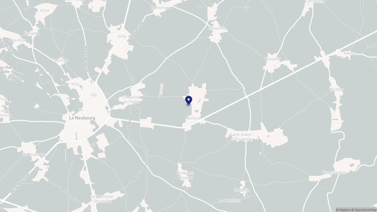 Aperçu cartographique de Marbeuf, centré sur la commune