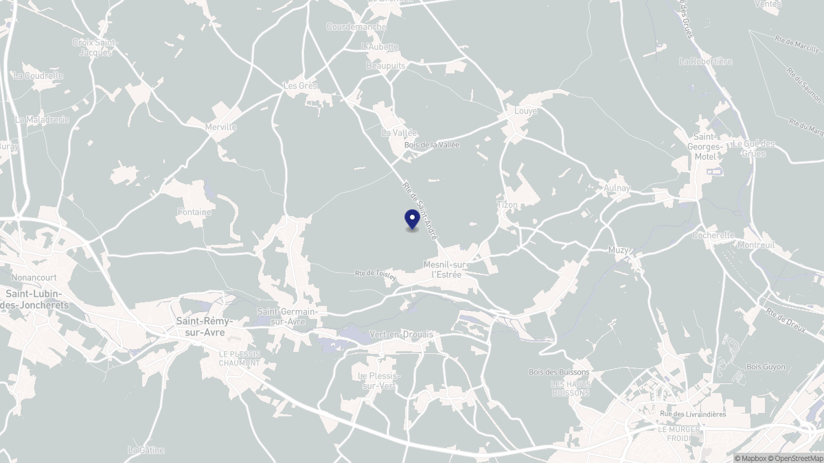 Aperçu cartographique de Mesnil-sur-l'Estrée, centré sur la commune