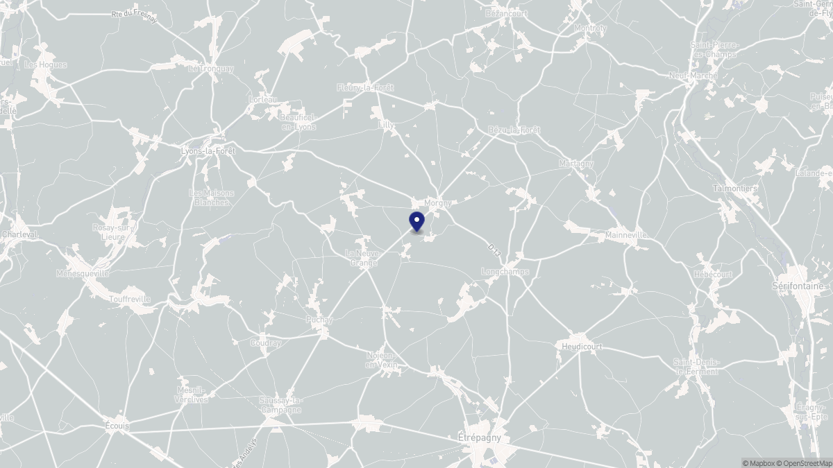 Aperçu cartographique de Morgny, centré sur la commune