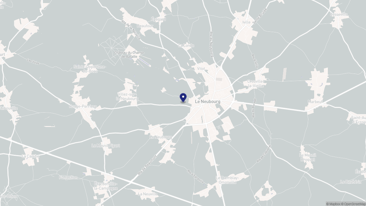 Aperçu cartographique de Le Neubourg, centré sur la commune