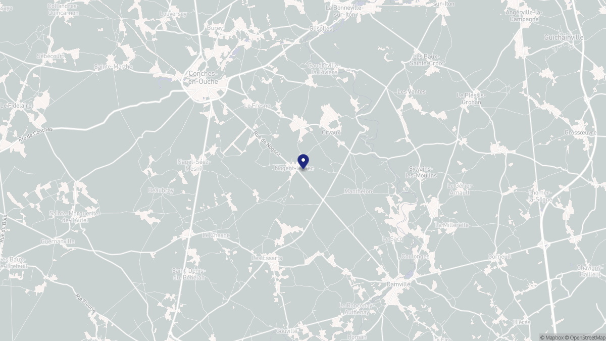 Aperçu cartographique de Nogent-le-Sec, centré sur la commune