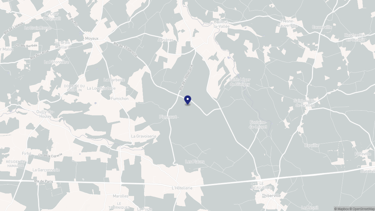 Aperçu cartographique de Piencourt, centré sur la commune