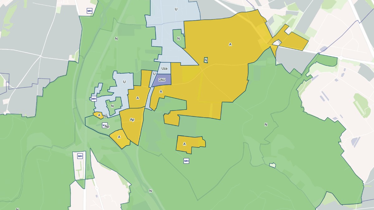 Aperçu cartographique de Pinterville, centré sur la commune