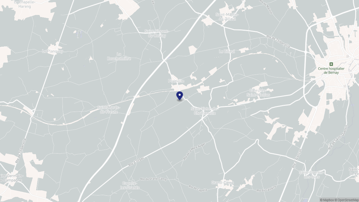 Aperçu cartographique de Plainville, centré sur la commune