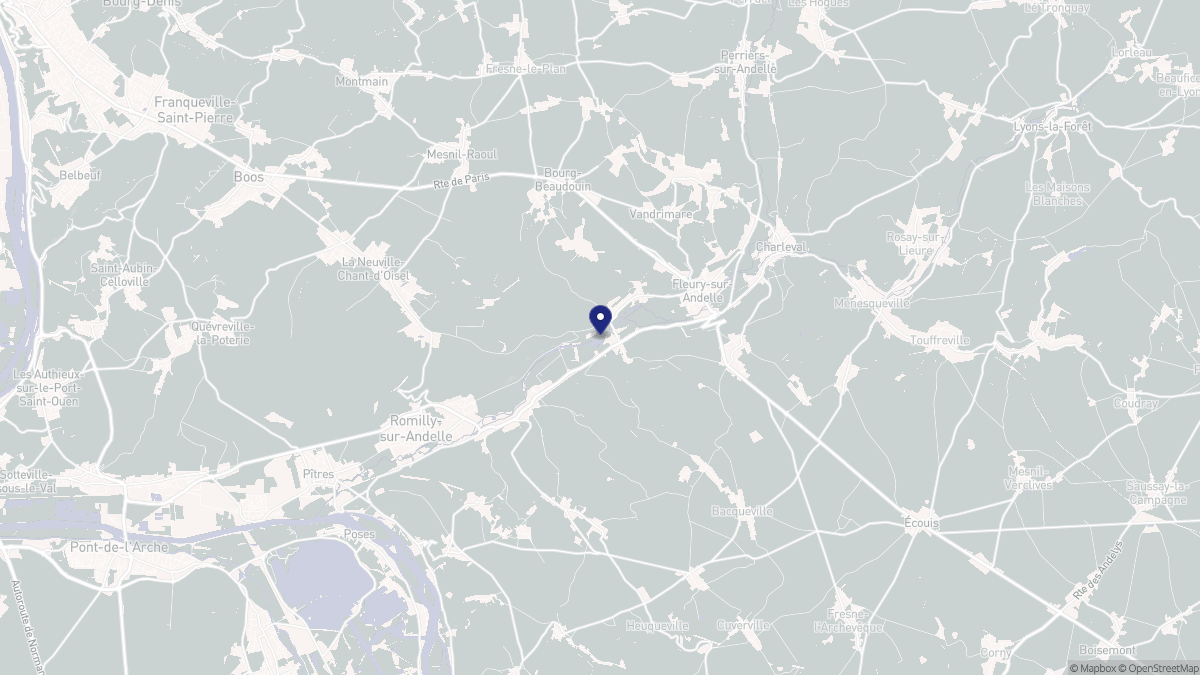 Aperçu cartographique de Radepont, centré sur la commune
