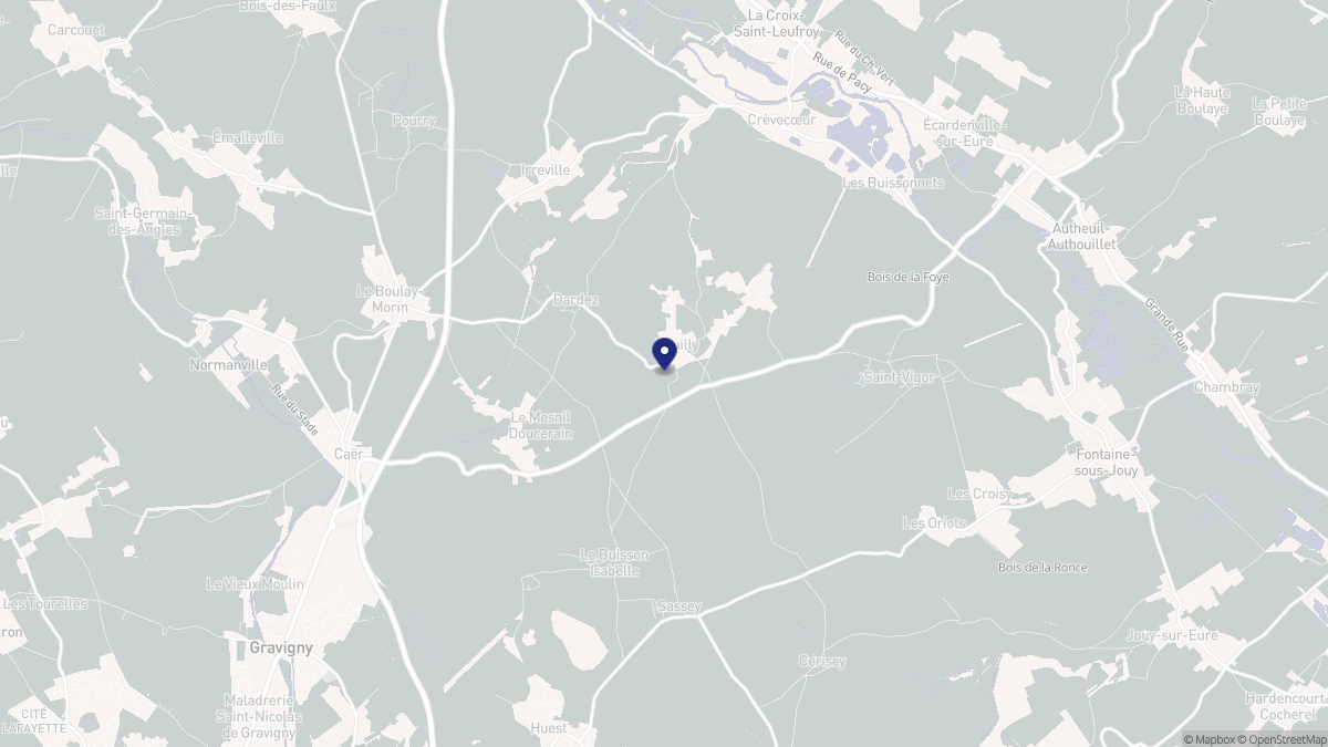 Aperçu cartographique de Reuilly, centré sur la commune