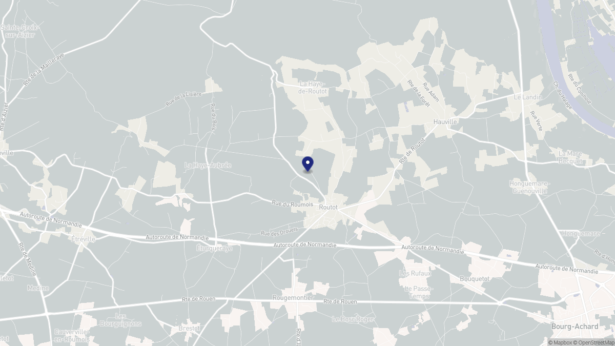 Aperçu cartographique de Routot, centré sur la commune