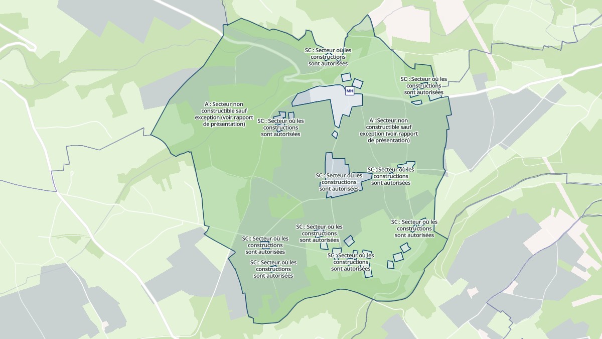 Aperçu cartographique de Saint-Benoît-des-Ombres, centré sur la commune